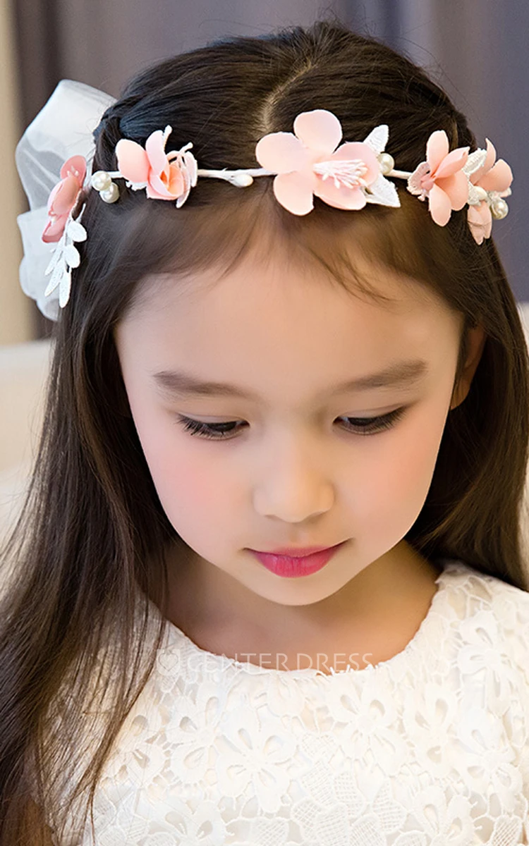 Princess Style Garland Headdress Tulle Flower Girl Accessories