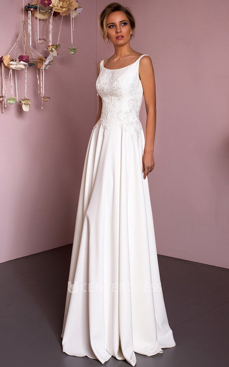 Low Back Chiffon Sheath Wedding Dresses