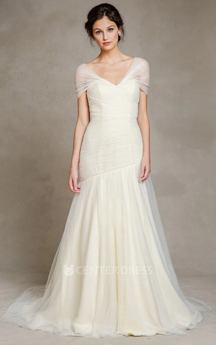 Floor-Length Sweetheart Sleeveless Tulle Wedding Dress