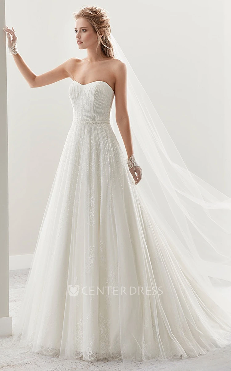 Exquisite Draping Bridal Gown With Pleated Design And Open Back
