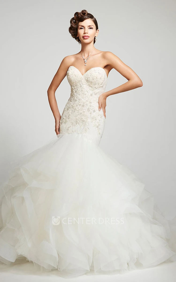 Organza Fit and Flare Wedding Dress