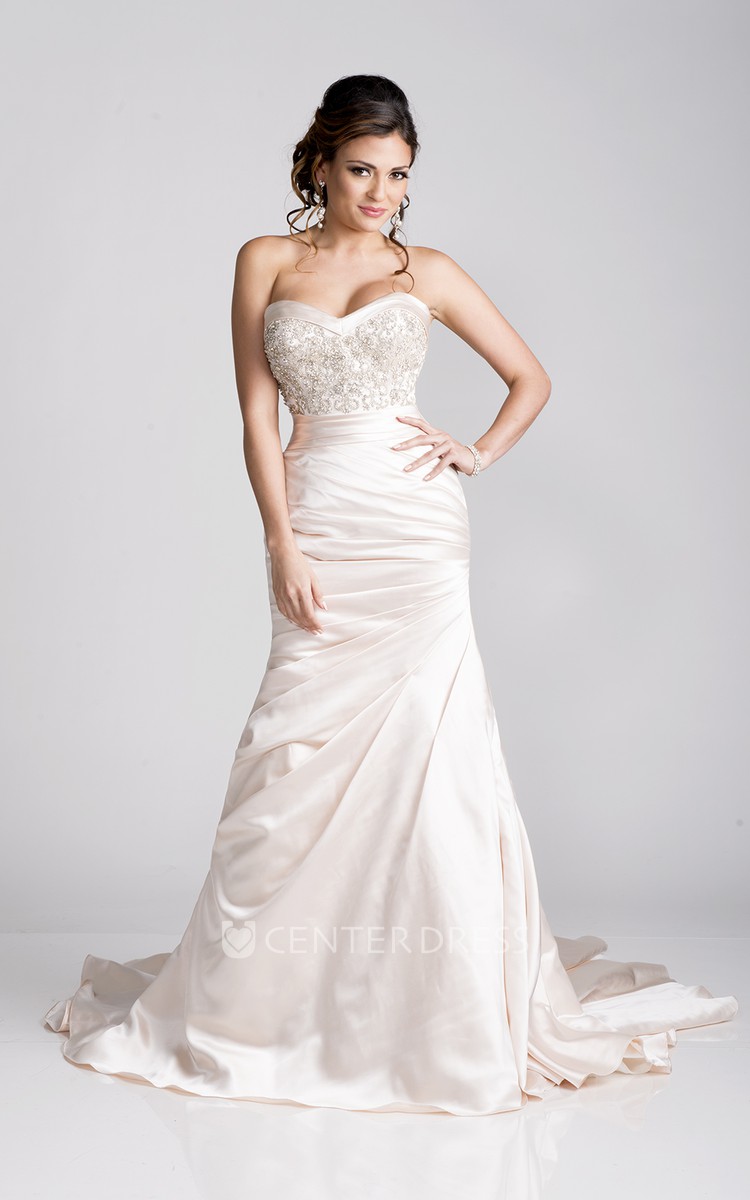 Satin bodice wedding outlet dress