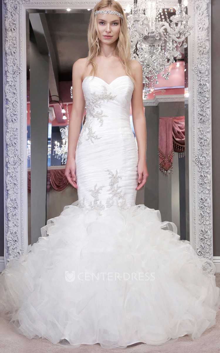 Organza Fit and Flare Wedding Dress