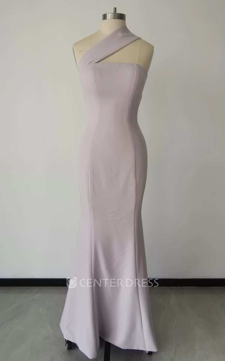 One-shoulder Mermaid Jersey Prom Dress Sexy Casual Elegant
