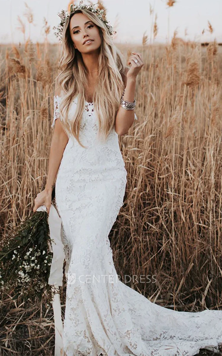 White Short Country Wedding Dress