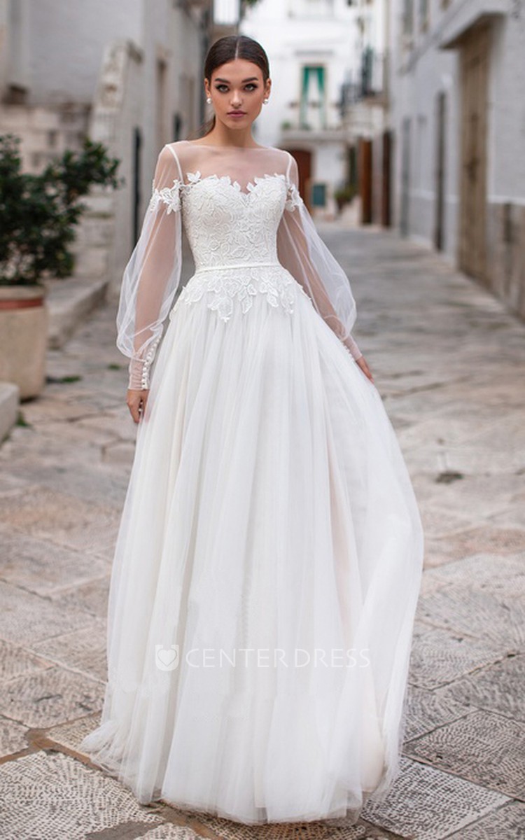 Bateau Bridal Gown