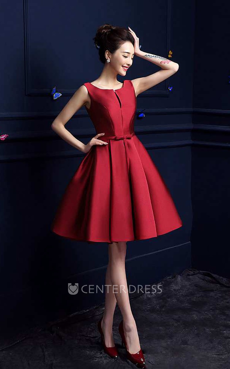 Satin knee shop length dress