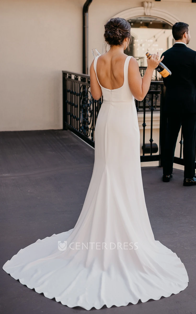  A-Line Satin Adorable Wedding Dress With Open Back And Court Train