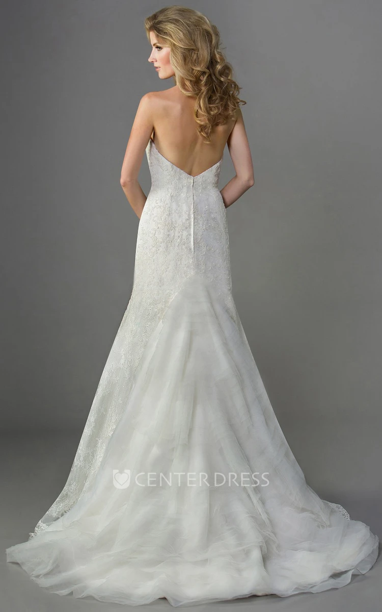 Sweetheart Mermaid Gown With Allover Lace Appliques