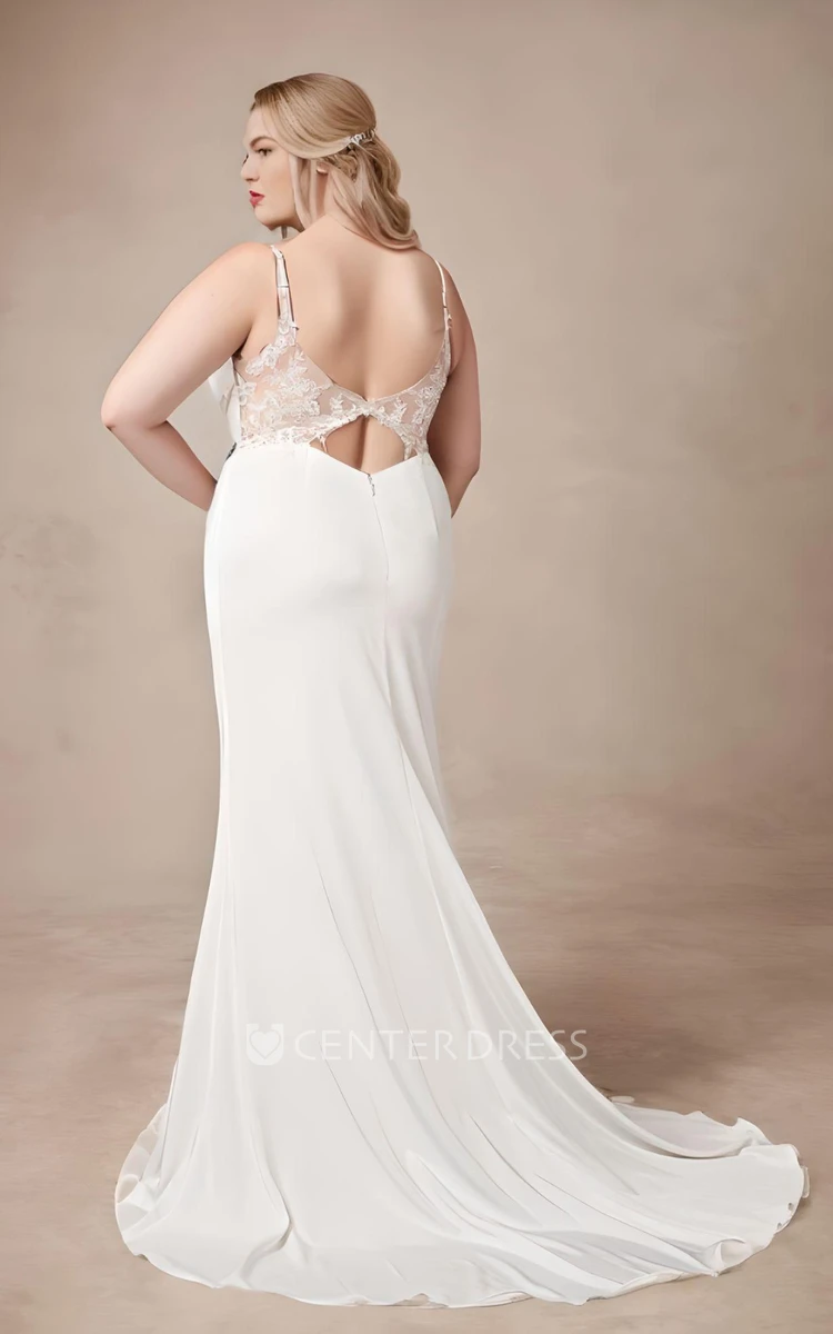 Plus Size Mermaid Satin Sleeveless Wedding Dress Elegant Sexy Floor-length