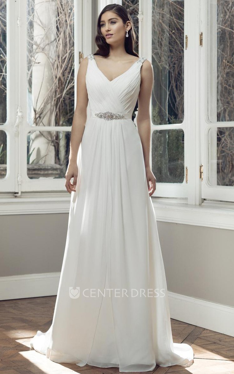 front criss cross wedding dress