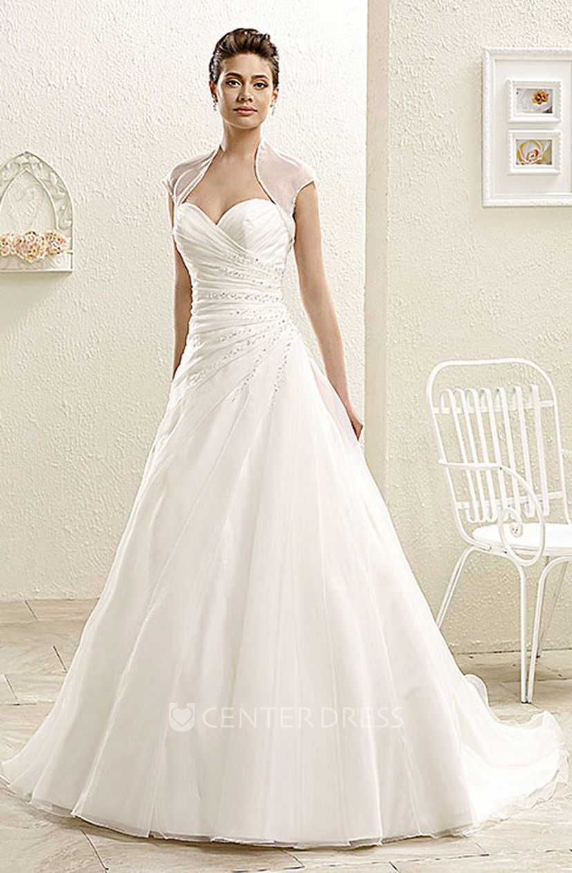 Cap Sleeve Sweetheart Wedding Dress