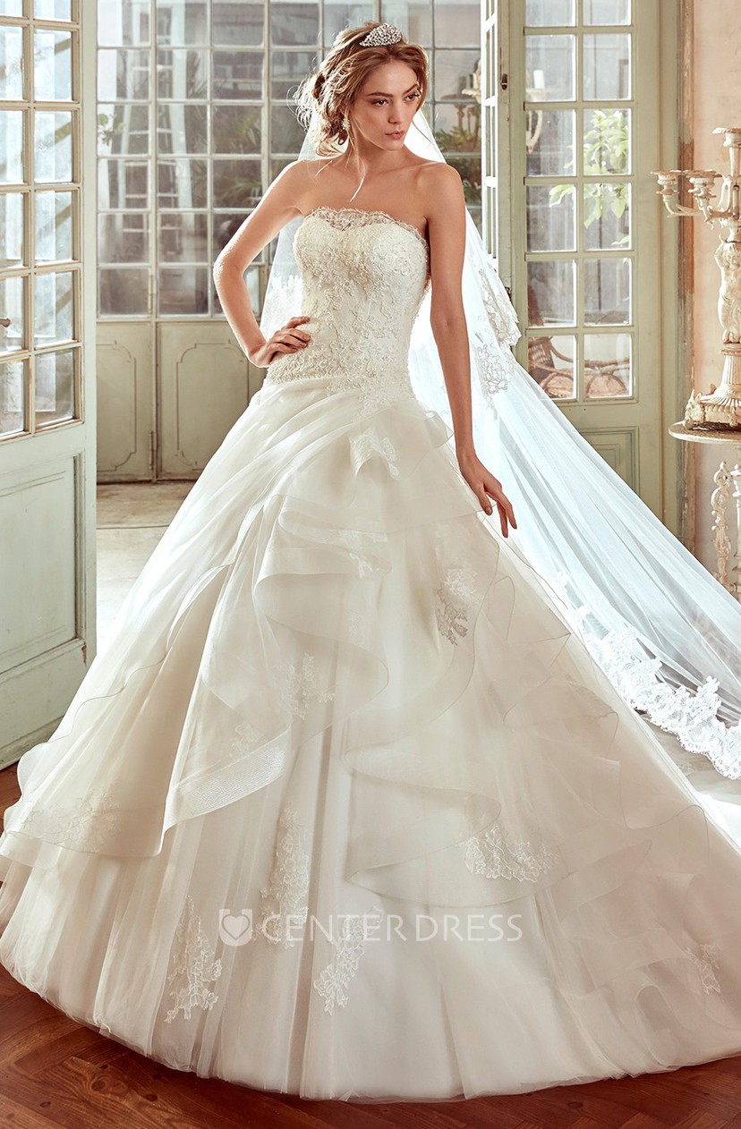 ruched a line wedding dress