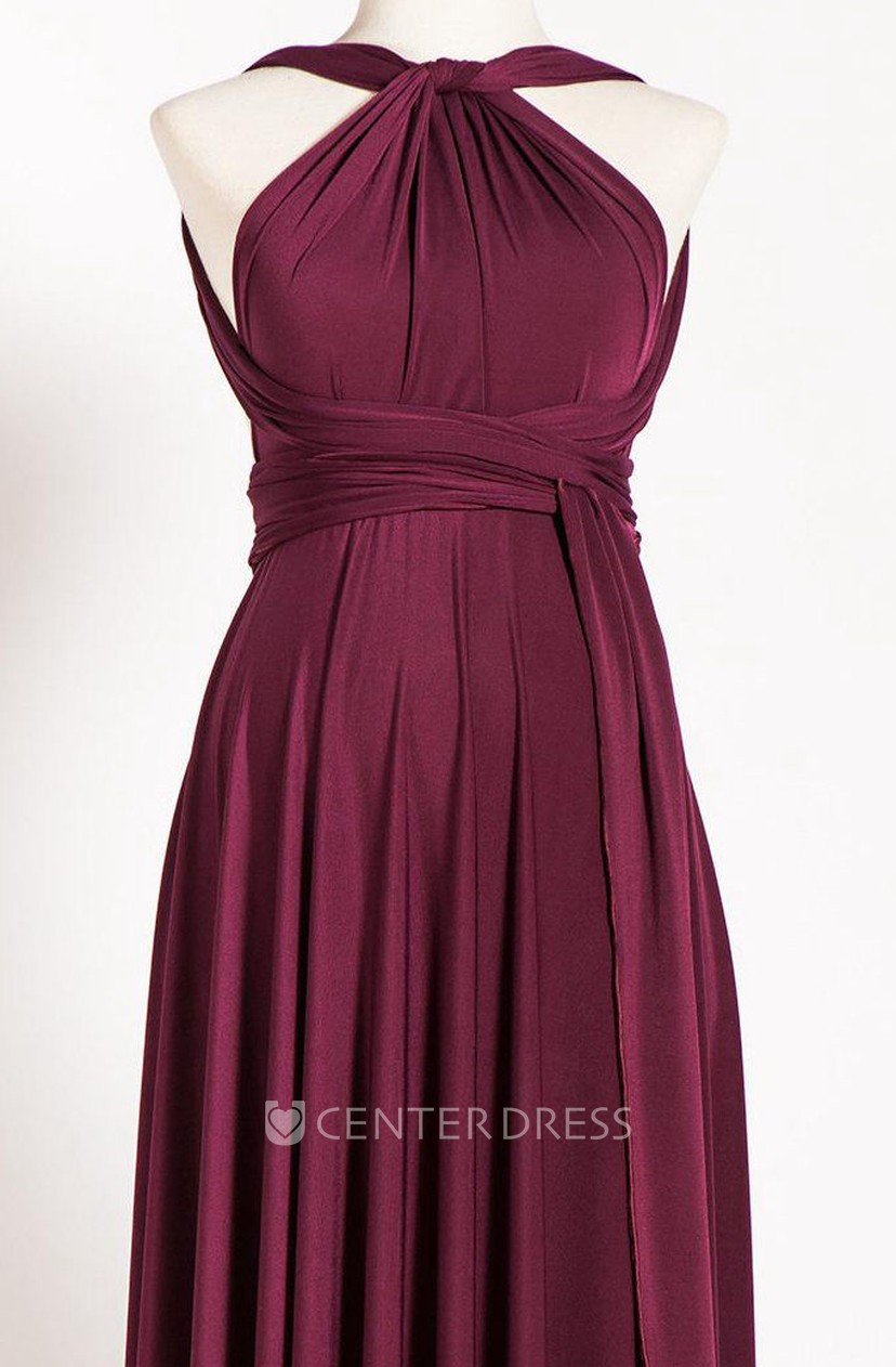 marsala red infinity dress