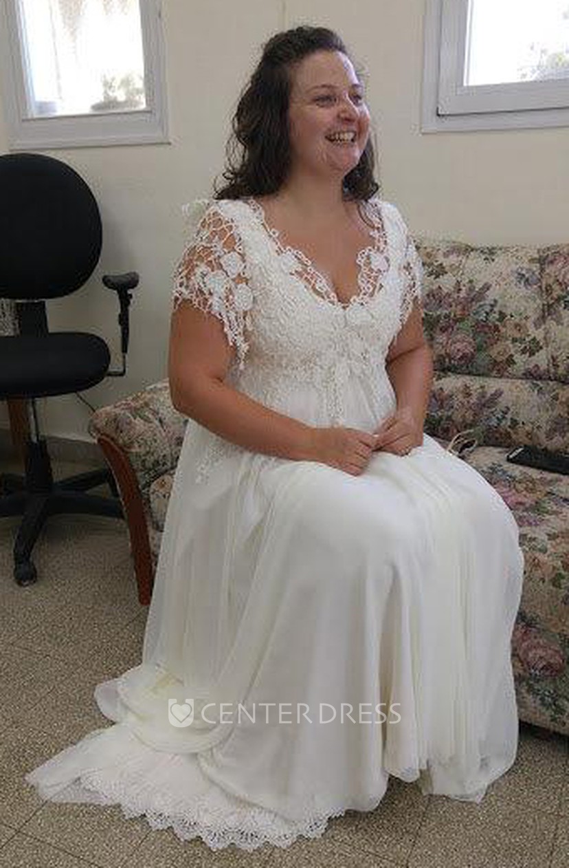 plus size wedding dresses with lace sleeves