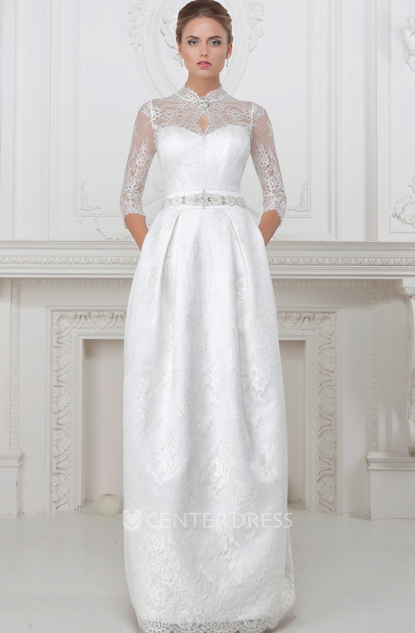 high waisted wedding dress